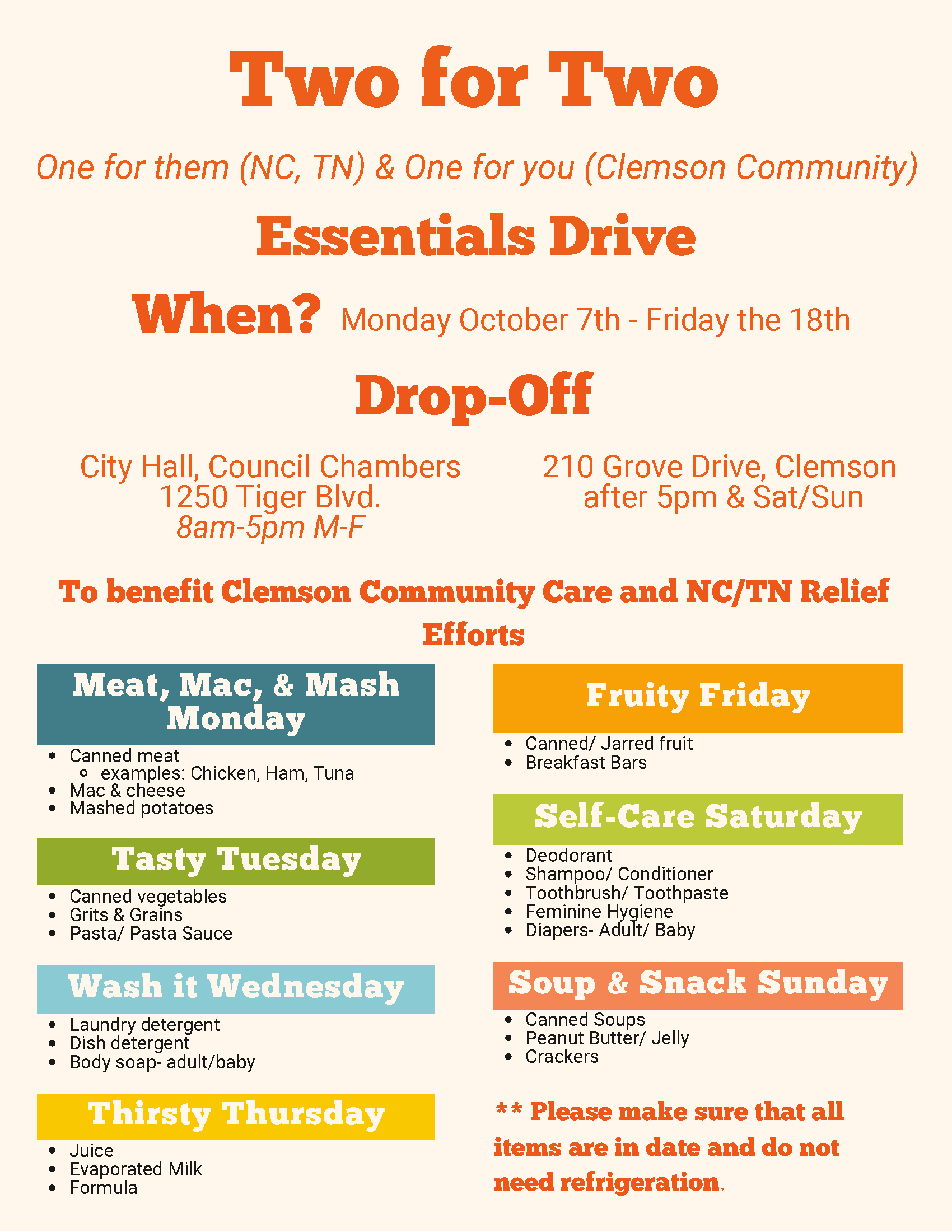 Food drive flyer